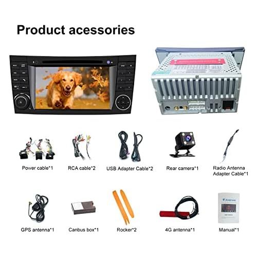  N A Booyes for Mercedes Benz E Class W211 W219 CLS Android 10.0 Octa Core 4GB RAM 64GB ROM 7 Inch Car Radio Stereo GPS System Car Multimedia Player Support Car Play/TPMS/OBD/4G WiFi/DA