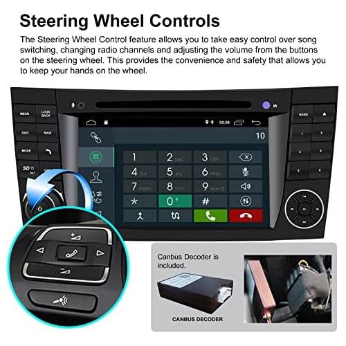  N A Booyes for Mercedes Benz E Class W211 W219 CLS Android 10.0 Octa Core 4GB RAM 64GB ROM 7 Inch Car Radio Stereo GPS System Car Multimedia Player Support Car Play/TPMS/OBD/4G WiFi/DA