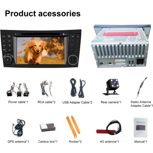  N A Booyes for Mercedes Benz E Class W211 W219 CLS Android 10.0 Octa Core 4GB RAM 64GB ROM 7 Inch Car Radio Stereo GPS System Car Multimedia Player Support Car Play/TPMS/OBD/4G WiFi/DA