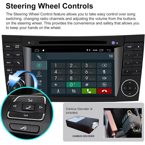  N A Booyes for Mercedes Benz E Class W211 W219 CLS Android 10.0 Octa Core 4GB RAM 64GB ROM 7 Inch Car Radio Stereo GPS System Car Multimedia Player Support Car Play/TPMS/OBD/4G WiFi/DA