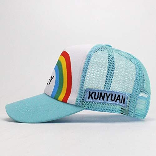  [아마존베스트]N / A N/A Baseball Kappe Kinder Regenbogen Baseball Cap Sommer Kinder Mesh Cap Sonnenhuete Fuer Jungen Jungen Madchen Snapback Golf Caps Knochen