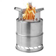 N / A Portable Large Foldable Outdoor Wood Burning Stove. Made of Stainless Steel, can Withstand high Temperature and Weight, Unique Double Wall Structure