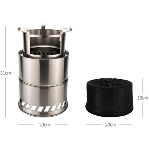  N / A Portable Large Foldable Outdoor Wood Burning Stove. Made of Stainless Steel, can Withstand high Temperature and Weight, Unique Double Wall Structure