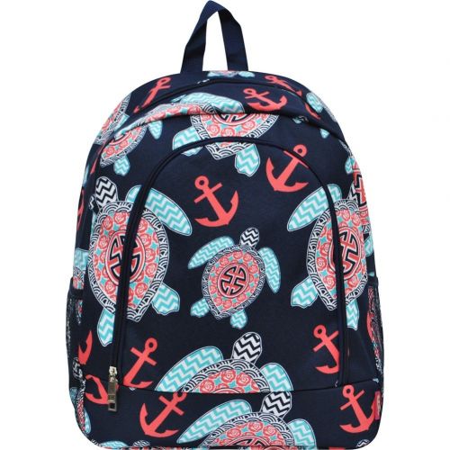  N.Gil Sea Turtle Anchor Navy NGIL Large Canvas School Backpack