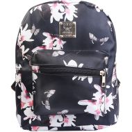 N.POLAR N Polar Lightweight Floral Printing PU Leather School Travel Fashion Daypack Backpack. Waterproof, Large Capacity Knapsack Rucksack Shoulder Bag For Ladies Girls Women Teens Kids-