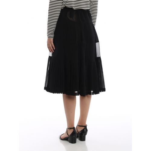  N°21 Silk skirt with pleated panels