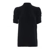 N°21 Wrinkled short sleeve crepe blouse