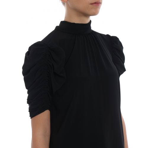  N°21 Wrinkled short sleeve crepe blouse