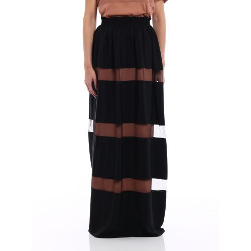  N°21 Silk blend and tulle striped skirt