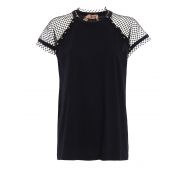 N°21 Studded mesh shoulders T-shirt