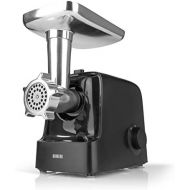 [아마존베스트]N8WERK Midnight Edition Electric Meat Mincer | Max. 2000 W | 5-in-1: for Meat, Kebbe, Vegetables, Salad, Biscuits | Flow and Return | 2 Power Levels