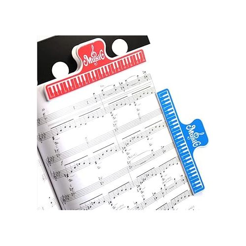  Music Book Clips,4 Pcs Plastic Music Holder Stand Page Paper Clamps Guitar Accessories for Piano Guitar Violin Playing Instruments and Reading Books