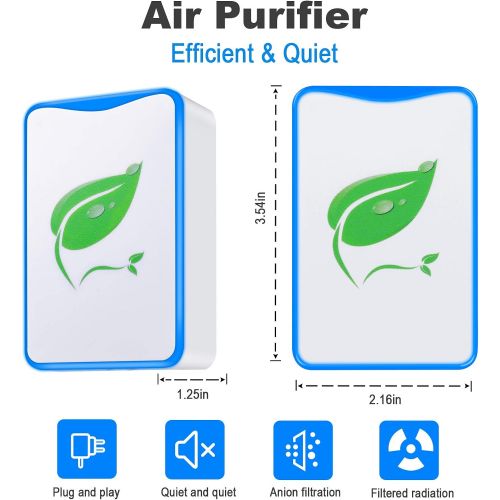  N+A AYESENCH Air Purifier for Home or Office Mini Portable Silent Travel-Size Air Cleaner for House Bedroom Bathroom Kitchen Remove Pet Smell Cigarette Smoke Odor 3Packs in1
