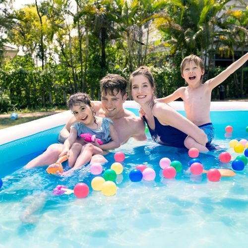  N/A Inflatable Pool, 118 x 72 x 20in Full-Sized Family Kiddie Blow up Swimming Pool, Big Rectangular Lounge Above Ground Pool for Garden Backyard Summer Water Party for Kids, Adults Ch