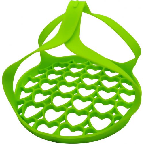  N-A Pressure Cooker Sling,Silicone Sling Lifter Accessories, Anti-scalding Bakeware Lifter Steamer Rack for 6 Qt/8 Qt Instant Pot, Ninja Foodi and Multi-function Cooker (green)
