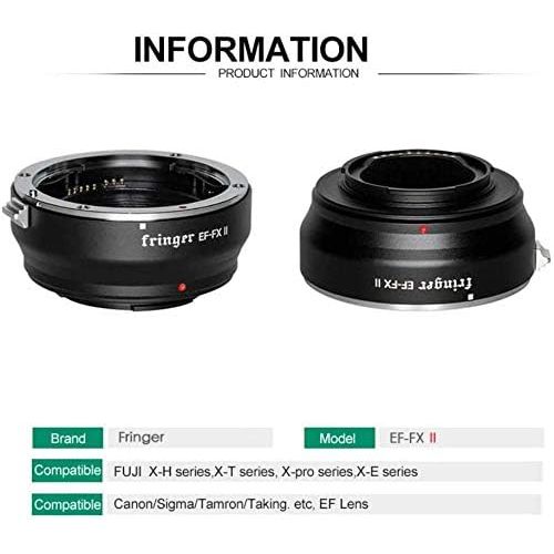  N+A Fringer EF-FX 2 II Auto Focus Mount Adapter for Canon EF Lens to Fujifilm Mirroless Camera Mount Auto Focus for X-E EF FX2 PRO X-H X-T X-PRO