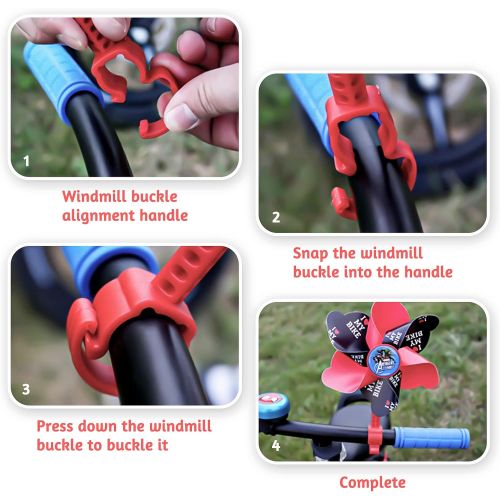  N/A 4pcs Girls Bike Decor Accessories, 2pcs Kids Bike Handle Bars Ribbons Tassels Streamers, 1pcs Child Bicycle Bell, 1pcs Cycling Scooter Windmill