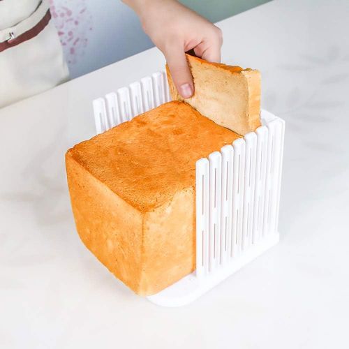  N/A Bread Slicer for Homemade Bread, Adjustable Toast Slicing Guide, Slices Evenly Loaf Cutting Guide, Foldable Sandwich Bagel Cutter Machine