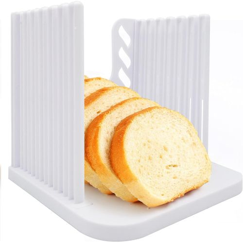  N/A Bread Slicer for Homemade Bread, Adjustable Toast Slicing Guide, Slices Evenly Loaf Cutting Guide, Foldable Sandwich Bagel Cutter Machine