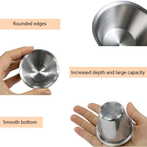  [아마존베스트]N/A/ 4Pcs metal condiment cups, stainless steel ramekin, dipping sauce cups, individual portion cups, for salad dressing, ketchup, side dishes (2.8OZ, Silver) (6.5cm 4pcs)