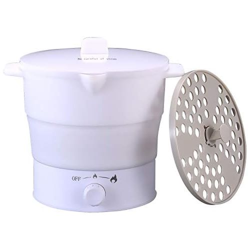  N/A Portable Foldable Electric Mini Hot Pot Cooker, 1.2 L Travel Boiler, Food Grade Silicone Steamer, 2 Heating Speeds Adjustable 220 V / 800 W Cooking in 6 ~ 9 Minutes, 650 g