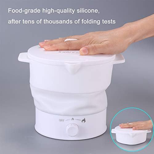  N/A Portable Foldable Electric Mini Hot Pot Cooker, 1.2 L Travel Boiler, Food Grade Silicone Steamer, 2 Heating Speeds Adjustable 220 V / 800 W Cooking in 6 ~ 9 Minutes, 650 g