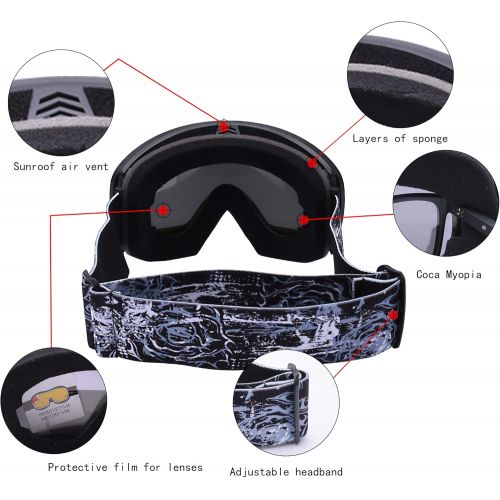  N/A Outdoor Ski Goggles Men Women Snowboard Goggles Polarized Winter Snow Goggles Anti Fog UV Protection Skiing Goggles