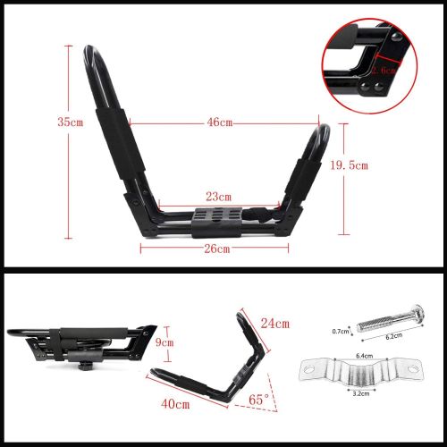  N-A 2 Pairs Kayak Roof Rack J-Bar Rack Foldable Multi-Function Roof Racks for Kayak Board, Canoe, SUP Surf Ski Installed on The Top Crossbar of Car SUV Truck - with 4 Lashing Strap