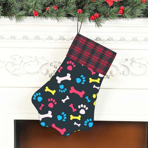  N/A Personalized Dog Stockings Christmas, Bones Cute Pet Paw Hanging Christmas Stocking Large for Cat Dog Xmas Family Fireplace Decorations Holiday Season Decor