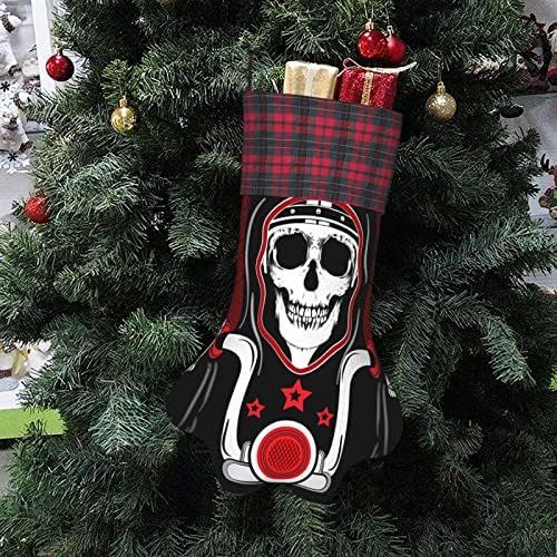  N/A Personalized Dog Stockings Christmas, Skull and Motorcycle Cute Pet Paw Hanging Christmas Stocking Large for Cat Dog Xmas Family Fireplace Decorations Holiday Season Decor