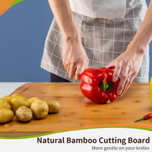  N++A 30 x 20 Inch XXXL Extra Large Bamboo Cutting Board for Kitchen? Wooden Chopping Carving Board for Turkey, Meat, Vegetables, BBQ LARGEST Wood Butcher Block Boards with Juice Groov