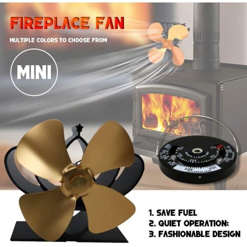  N/A N/A ASHao 4 Blades Fireplace Fans for Wood Stove,Silent Heat Powered Stove Fan for Wood/Log Burner/Fireplace The Higher The Stove Temperature, The Faster The Rotation Speed, Eco Frien