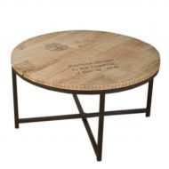 NACH vv-367 Industrial Style Wood Round Coffee Table