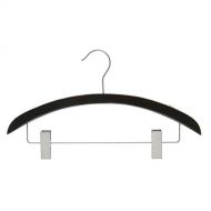NAHANCO 40217RC Retro Wood Hangers, Low Gloss Black with Inset Grippers, 16 (Pack of 100)