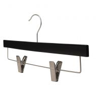 NAHANCO SL70214RC20 14 Slim Line Space Saving Wooden Skirt Hanger with Clips (Pack of 20), Black