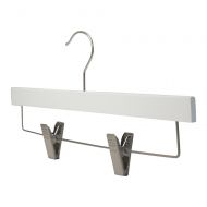 NAHANCO SL70114RC20 14 Slim Line Space Saving Wooden Skirt Hanger with Clips (Pack of 20), White