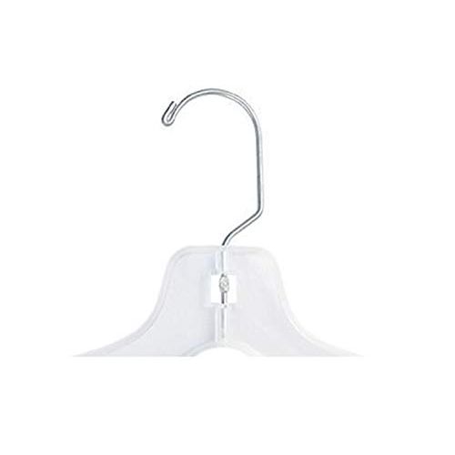  NAHANCO Clear Plastic 17 Dress Hanger with Swivel Hook, Heavy Duty with Non-Slip Rubber Gripped Shoulders (Pack of 100)