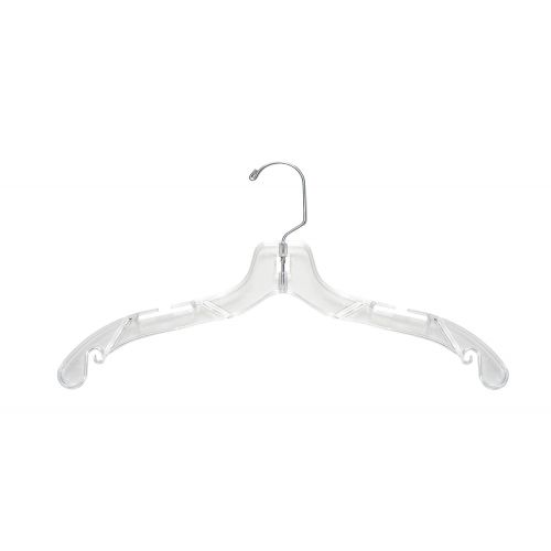  NAHANCO 505 Plastic Dress Hanger, Middle Heavy Weight, 17, Clear (Pack of 100)