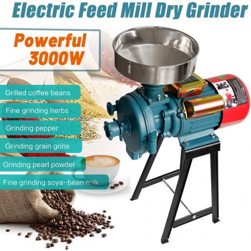  [아마존베스트]NAIZEA Grain Mills Electric Grain Mill Grinder, 3000W 110V Mill Grinder Electric Grain Grinder Heavy Duty Home/Commercial Electric Feed Mill Dry Cereals Grinder Corn Grain Coffee Wheat Fe