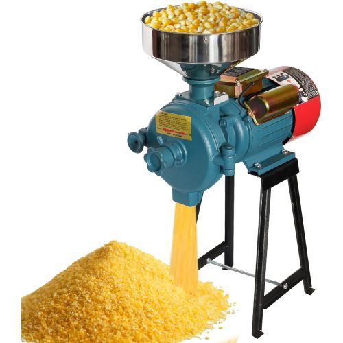  [아마존베스트]NAIZEA Electric Grain Mill, Mill Grinder Heavy Duty 110V Commercial Grain Grinder Machine Feed Grain Mills Grain Dry Feed Flour Mills Cereals Grinder Rice Corn Grain Coffee Wheat with Fun