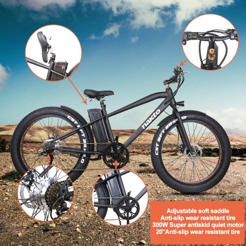  NAKTO Nakto - Bicicleta electrica de montaa 36 V/10 Ah bateria de litio electrica de 350 W motores de alta eficiencia sin escobillas para bicicleta electrica de adulto 2019 nuevo sistem