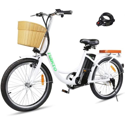  NAKTO 22 Electric Bike 250W Electric Bicycle Sporting City Ebike for Female with 36V 10Ah Lithium Battery