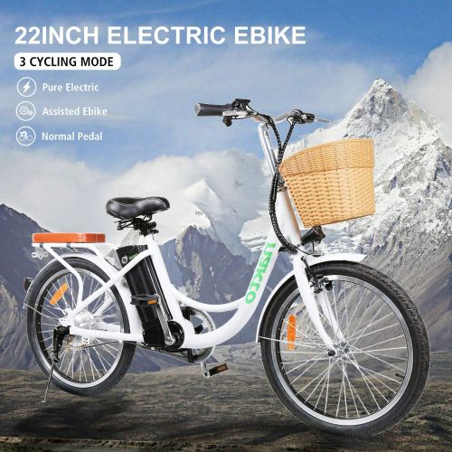  NAKTO 22 Electric Bike 250W Electric Bicycle Sporting City Ebike for Female with 36V 10Ah Lithium Battery