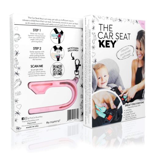  [아마존베스트]The Car Seat Key - Easy CAR SEAT UNBUCKLE by NAMRA Made in USA (Pink)