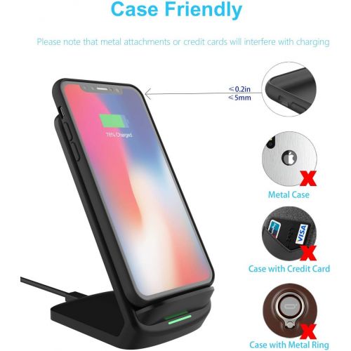  [아마존 핫딜] [아마존핫딜]NANAMI Upgraded Fast Wireless Charger Fast Wireless Charging Stand Compatible Samsung Galaxy S10+/S10/S9+/S9/S8/S8+/S7/S7 edge/Note 10+/10/9/8/5 & Qi Charger Compatible iPhone XS/X