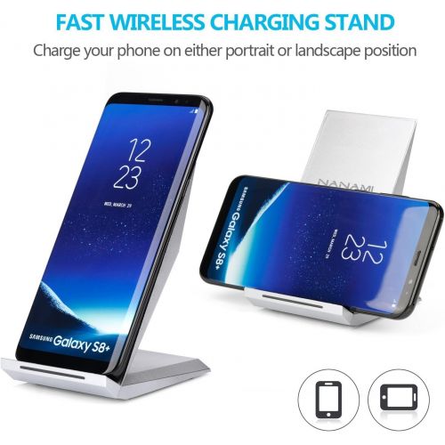  [아마존 핫딜] [아마존핫딜]NANAMI Fast Wireless Charger, Qi Certified Wireless Charging Stand [with QC2.0 Adapter] Compatible iPhone 11/11 Pro/11 Pro Max/XR/XS Max/XS/X/8/8 Plus,10W for Samsung Galaxy S10+/S