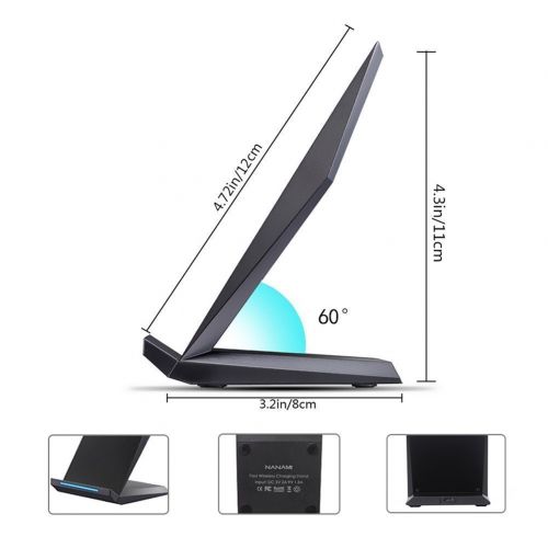  [아마존 핫딜]  [아마존핫딜]Fast Wireless Charger, NANAMI Qi Ladegerat fuer iPhone XS/ XS Max/ XR/ X/ 8/ 8 Plus, kabelloses Induktive Ladestation Schnellladestation fuer Samsung Galaxy S10 S10+ S10e S9+ S8 Plus