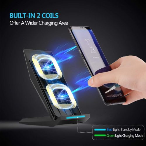  [아마존 핫딜]  [아마존핫딜]Fast Wireless Charger, NANAMI Qi Ladegerat fuer iPhone XS/ XS Max/ XR/ X/ 8/ 8 Plus, kabelloses Induktive Ladestation Schnellladestation fuer Samsung Galaxy S10 S10+ S10e S9+ S8 Plus