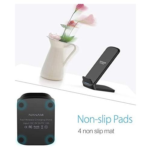  [아마존베스트]NANAMI Upgraded Fast Wireless Charger, Wireless Charging Stand Compatible Samsung Galaxy S20+/S10/S9/S8/S7 Edge/Note 20 Ultra/10/9/8 & Qi Charger Compatible iPhone 12/SE 2020/11 Pr