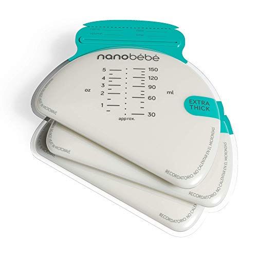  [아마존베스트]NANOBEEBEE nanobebe 50 Breastmilk Storage Bags Refill Pack  Fast, Even Thawing & Warming  Breastfeeding Supplies Lay Flat to Save Space & Track Pumping  Breastmilk Bags for nanobebe Freeze